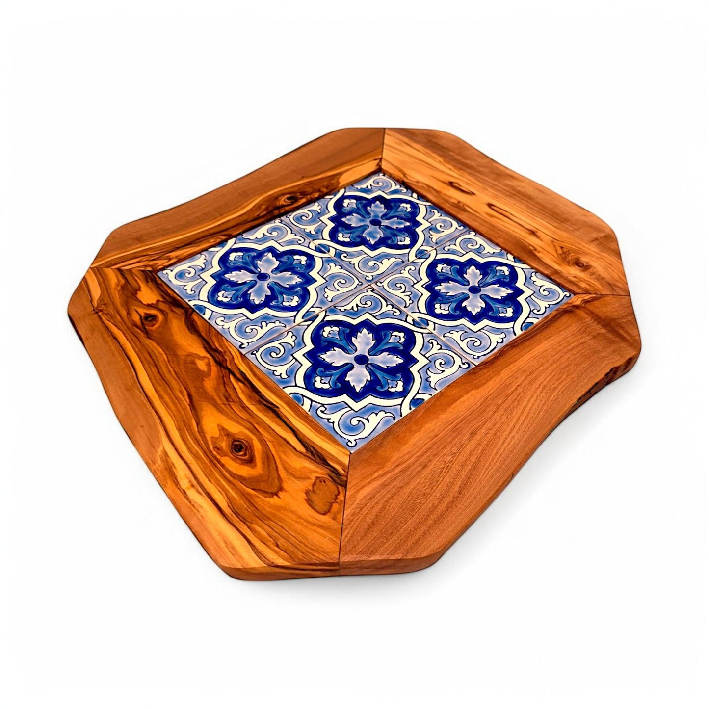 Olive Wood Medium Rustic Olive Wood Ceramic Tray, serving tray, natural, handmade, gift