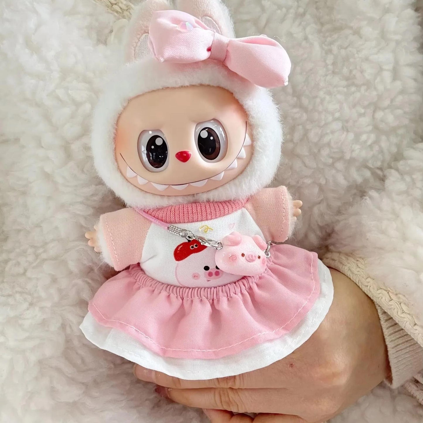 17cm Labubu Doll Clothes 3 Pieces - Outfit Plush doll clothes Macaron Cute Clothing DIY Kid Gift  - Labubu Costume - Labubu Doll Clothes!