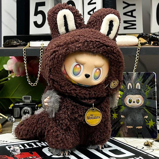 Doll Monster Suit Outfit – Teddy Fleece Style – For15-18cm doll– Brown or White – Doll Clothes No Figure