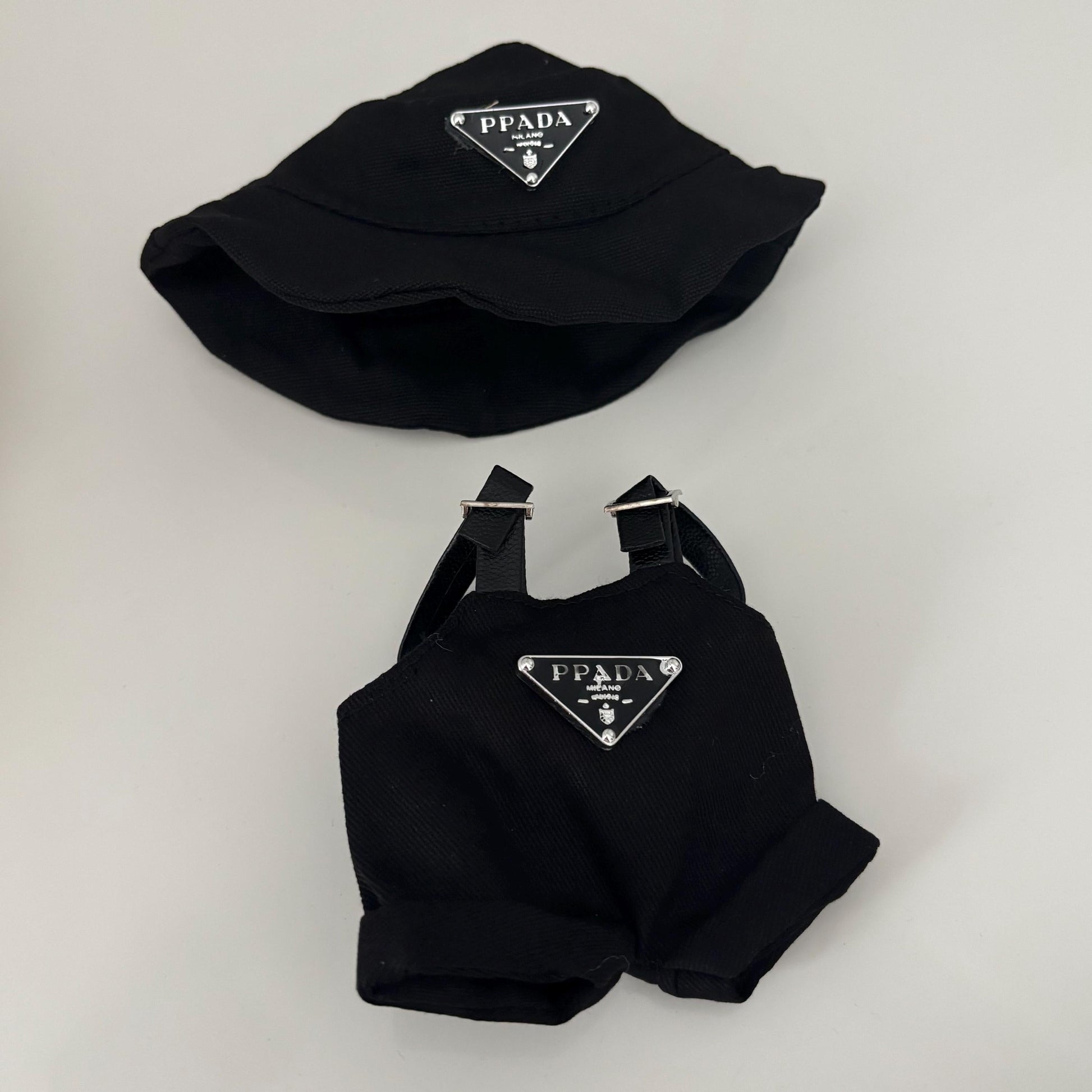 3pcs Labubu The Monsters Macaron Outfit Set - Dungarees, Hat &amp; Sunglasses