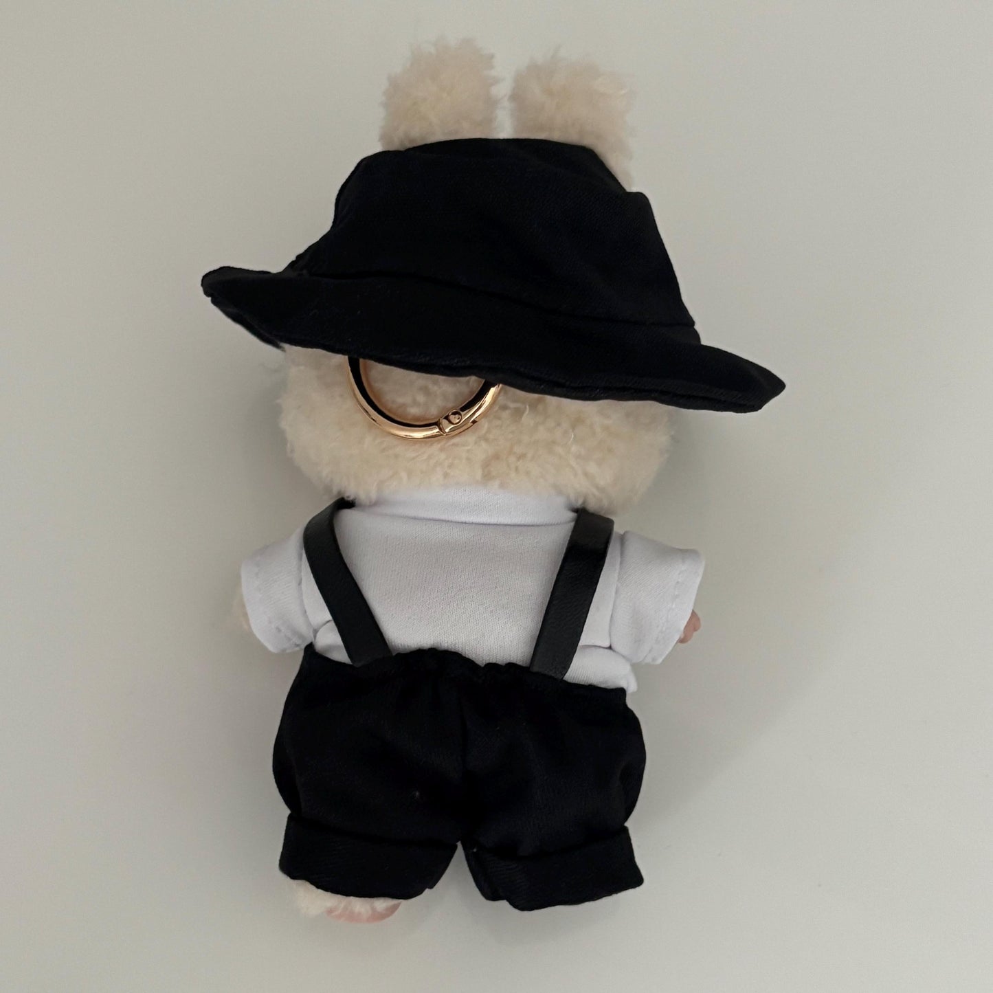 3pcs Labubu The Monsters Macaron Outfit Set - Dungarees, Hat &amp; Sunglasses