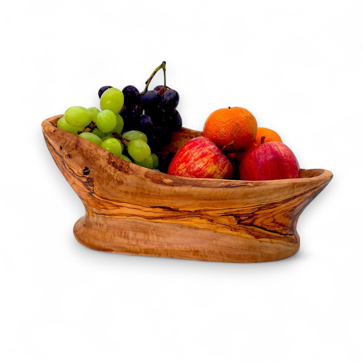 Rustic olive wood basket fruit , master piece, centrepiece