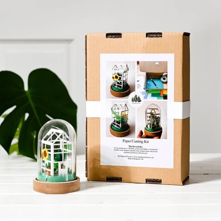 DIY Paper Greenhouse Craft Kit by My Papercut Forest