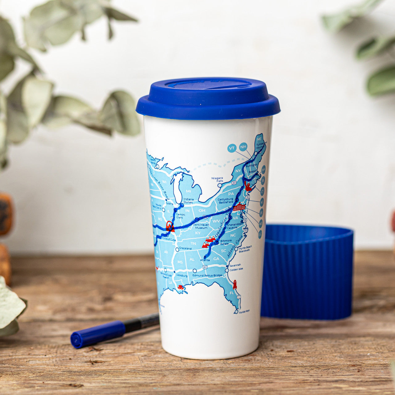 USA Road Trip Map Coloring Travel Mug