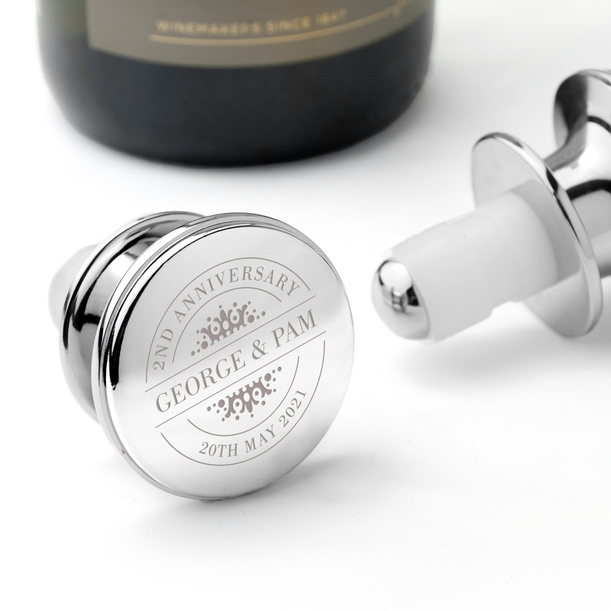 Personalised Happy Anniversary Bottle Stopper