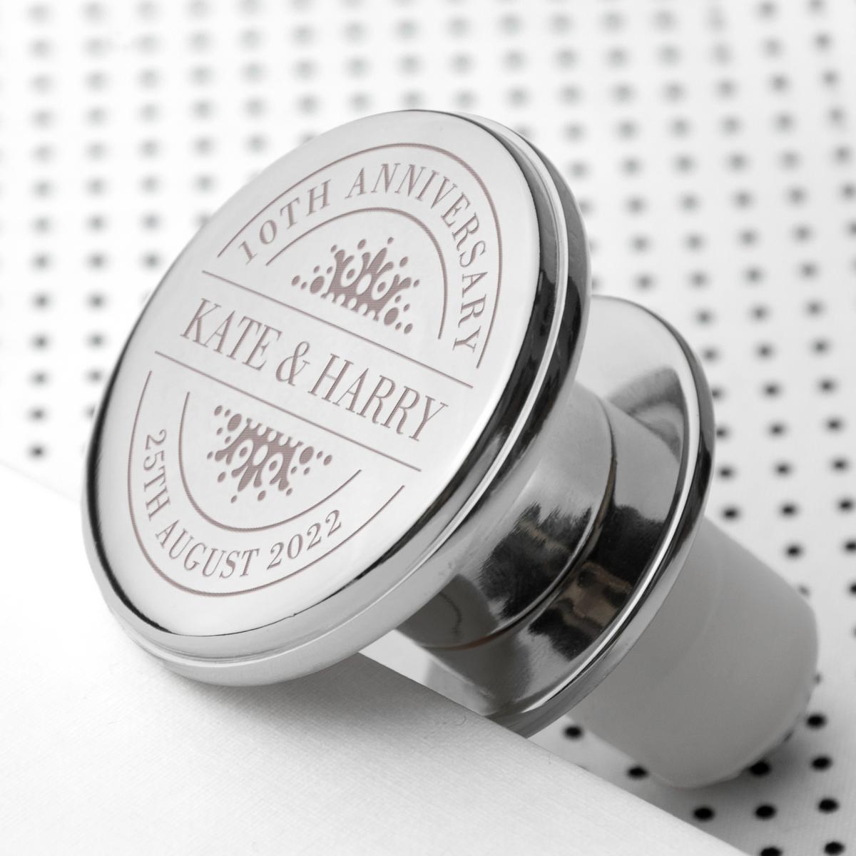 Personalised Happy Anniversary Bottle Stopper