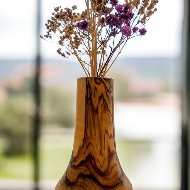 Olive Wood Handmade Wooden Vase