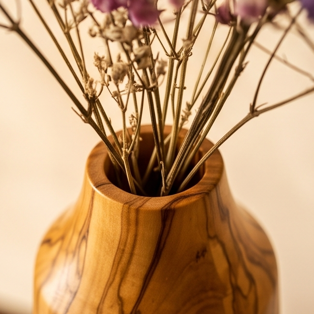Olive Wood Handmade Wooden Vase