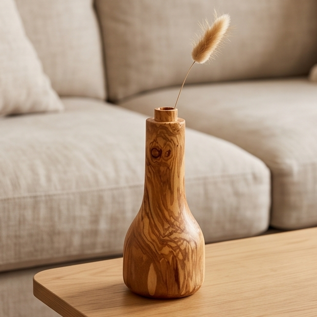 Olive Wood Handmade Wooden Vase