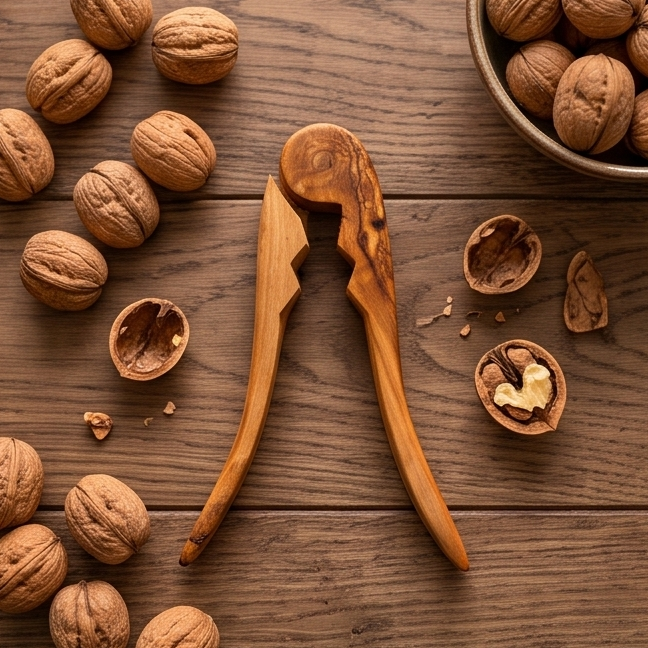 Olive Wood Pliers Nutcracker | Handheld Wooden Lever Manual Walnut Cracker