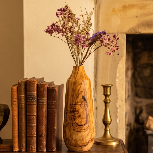 Olive Wood Handmade Wooden Vase