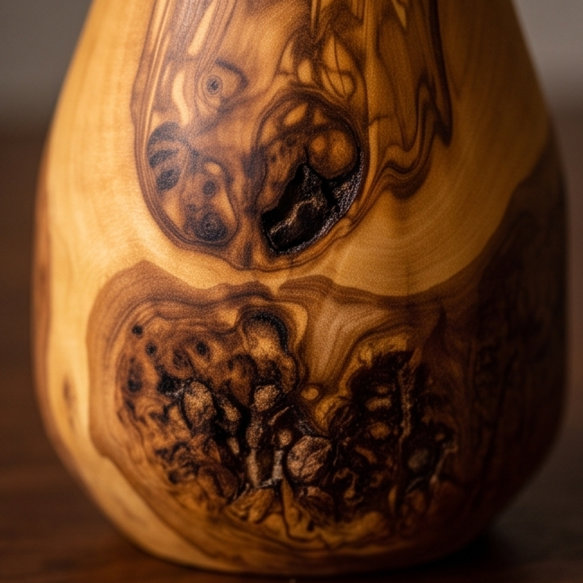 Olive Wood Handmade Wooden Vase