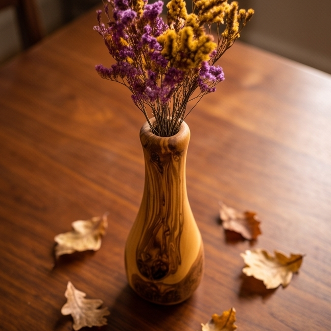 Olive Wood Handmade Wooden Vase
