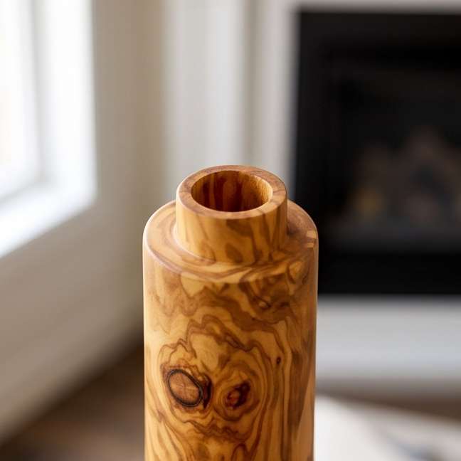 Olive Wood Handmade Wooden Vase
