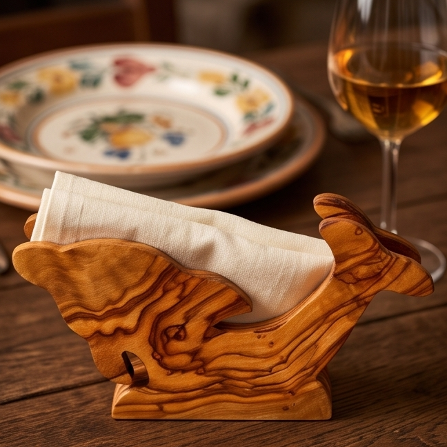 Handcrafted Olive Wood Napkin & Paper Holders | 5 Distinctive Styles