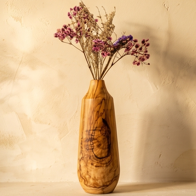 Olive Wood Handmade Wooden Vase