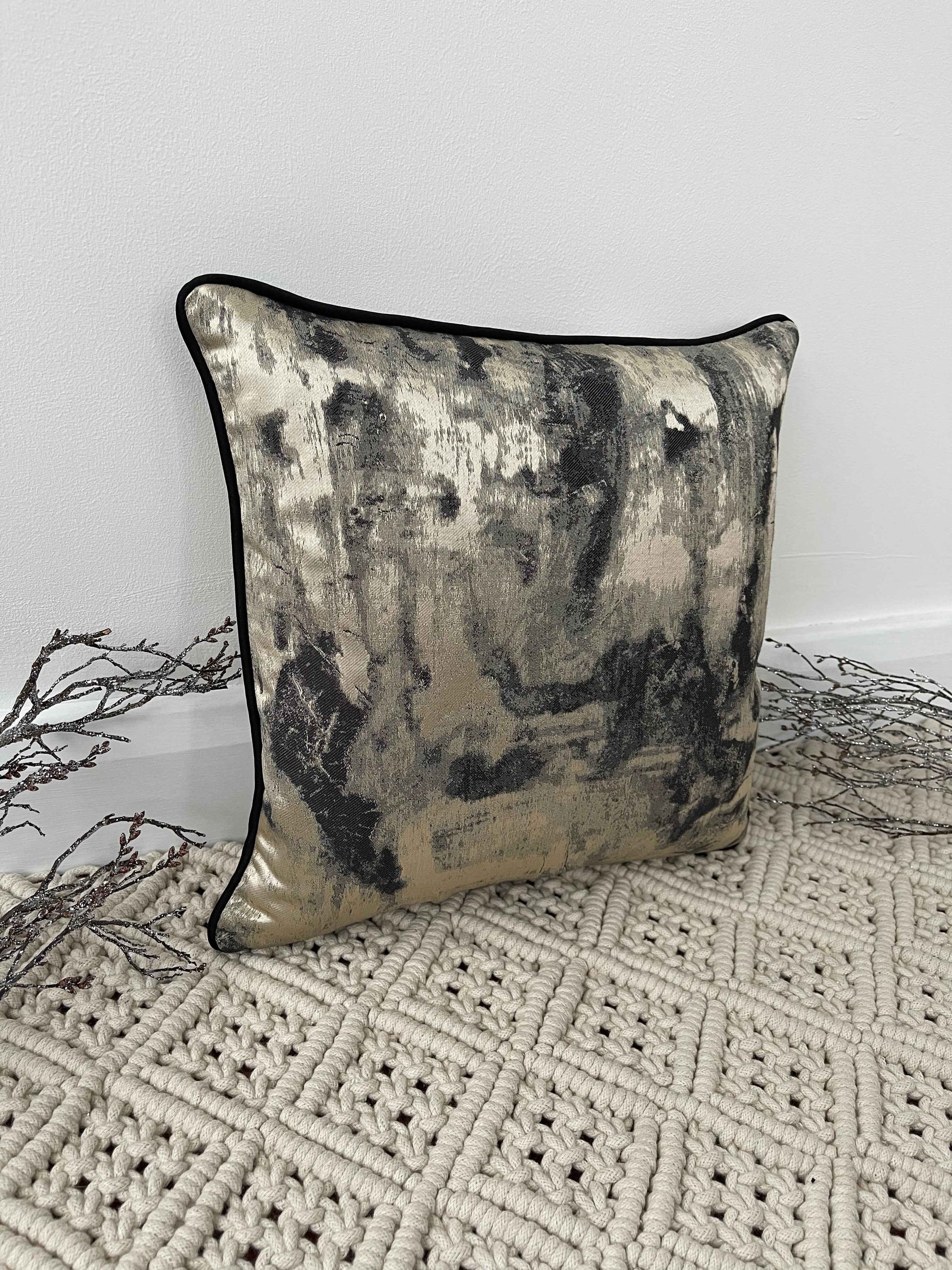 The Couture Cushion - The Black and Gold Chiara - Style No. 27
