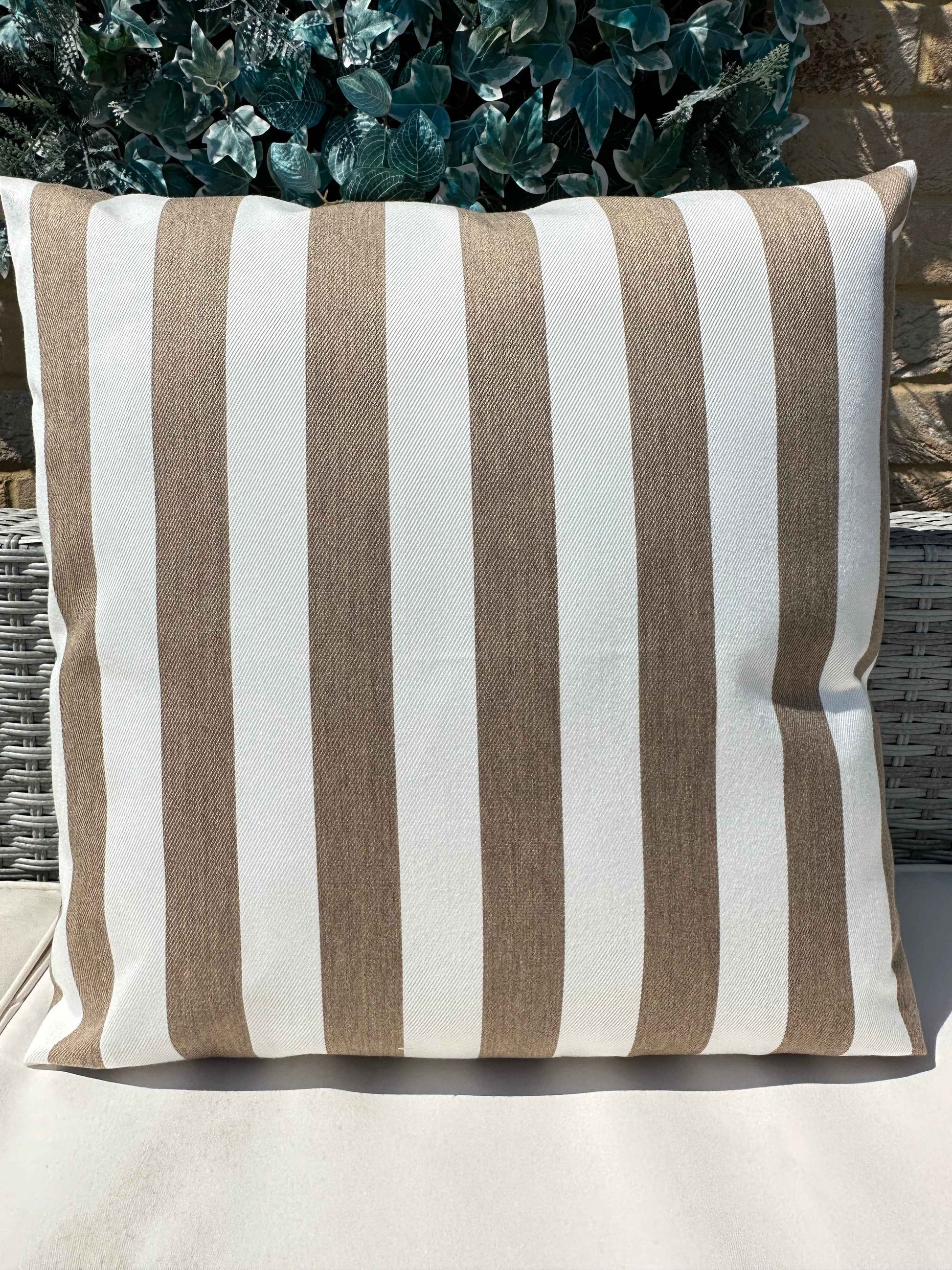 The Couture Cushion - The Outdoor Beige Stripe - Style No. 72