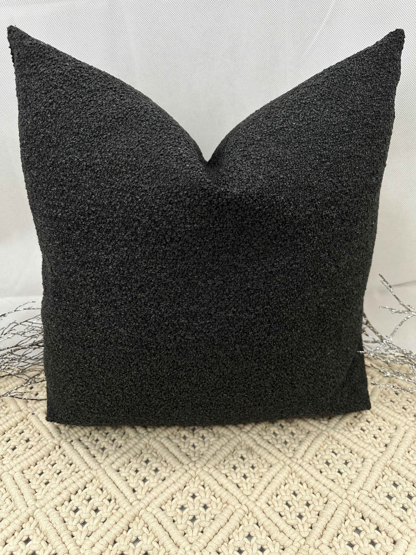 The Couture Cushion - The Luxury Black Boucle - Style No. 103