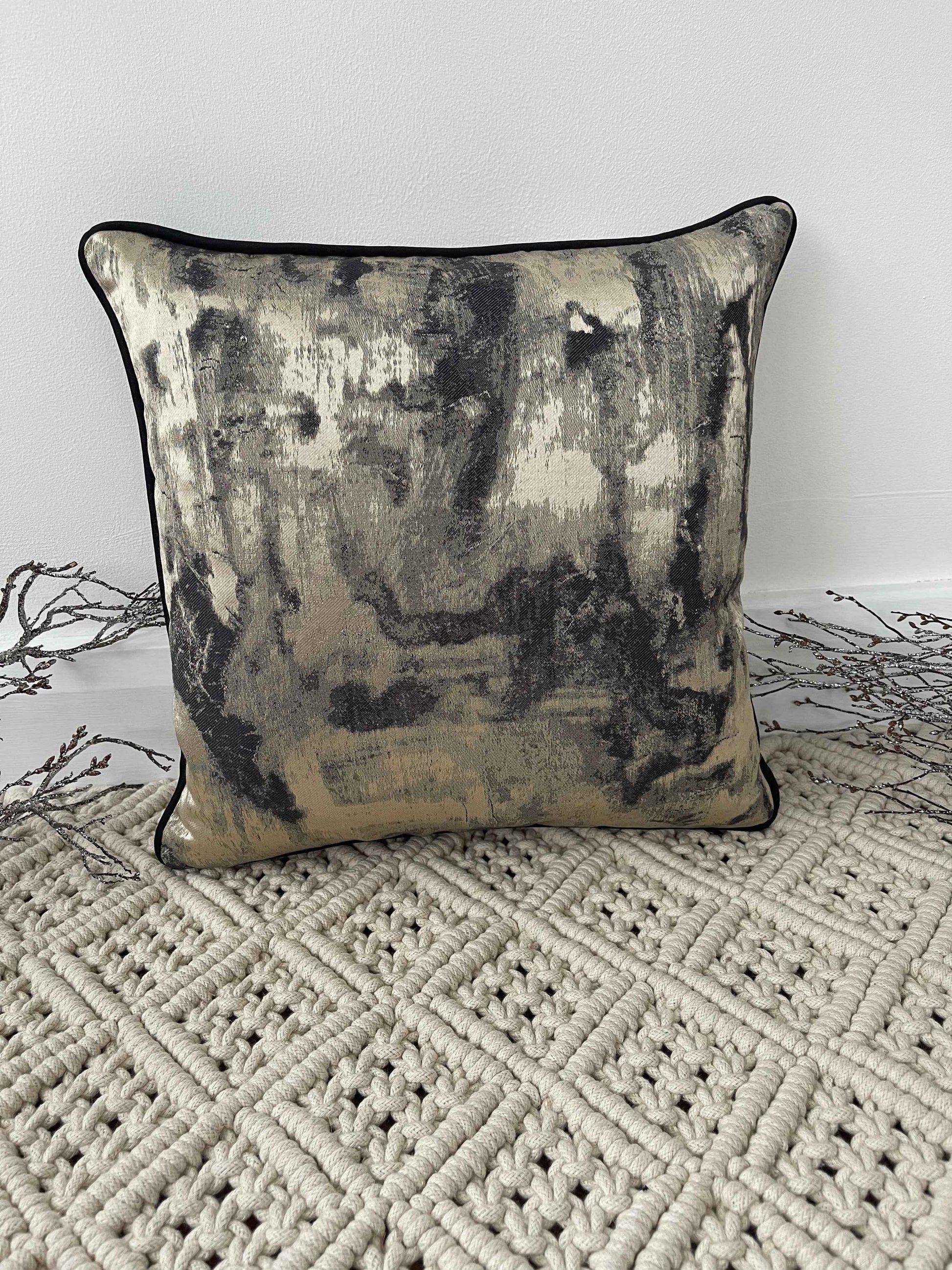 The Couture Cushion - The Black and Gold Chiara - Style No. 27