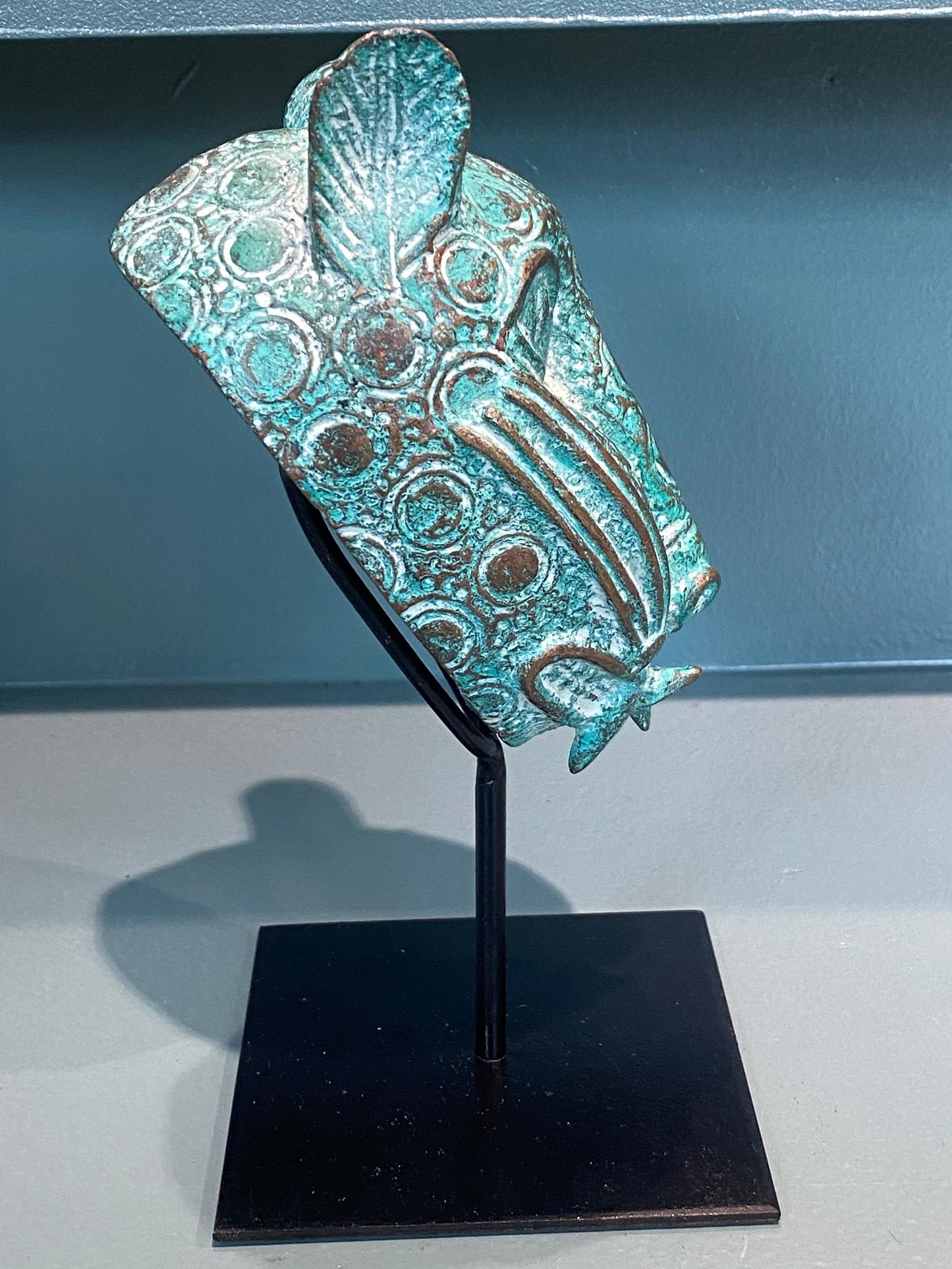 Benin Leopard sculpture - Bronze (7.03)