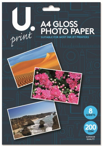 Premium A4 Gloss Photo Paper 8 Sheets 200GSM