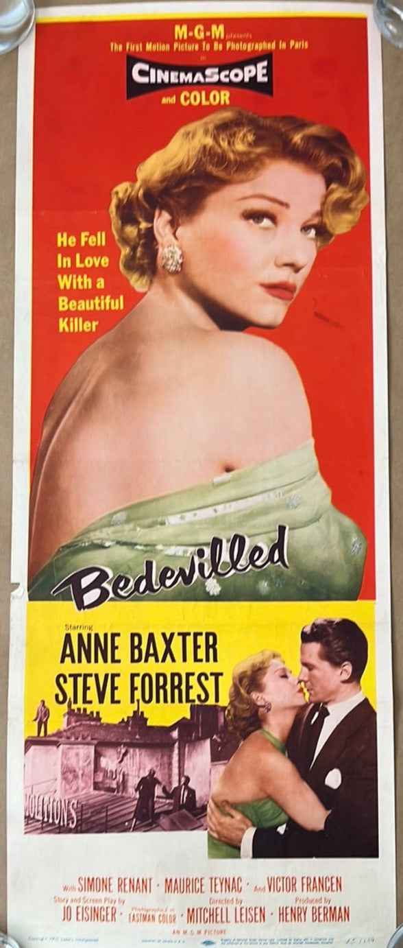 Bedevilled (1955) Original US Insert Cinema Poster