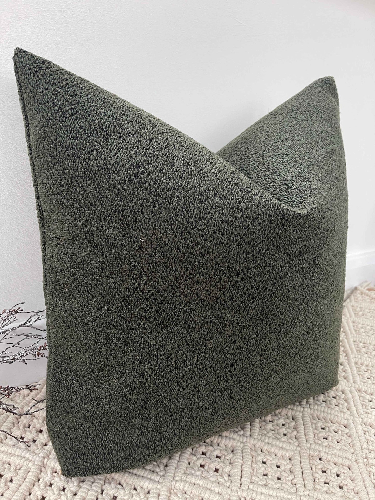 The Couture Cushion - The Luxury Green Boucle - Style No. 128