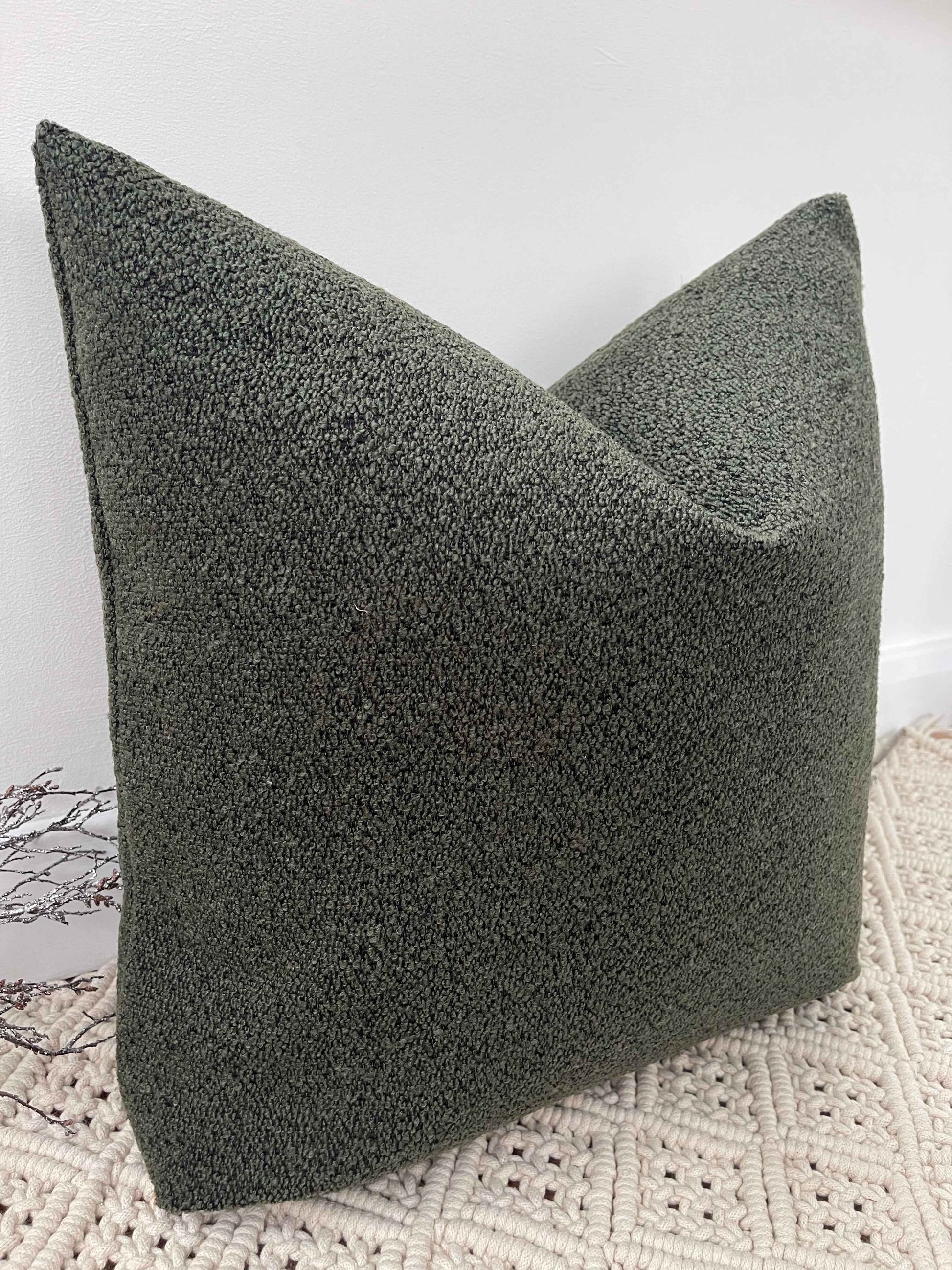 The Couture Cushion - The Luxury Green Boucle - Style No. 128