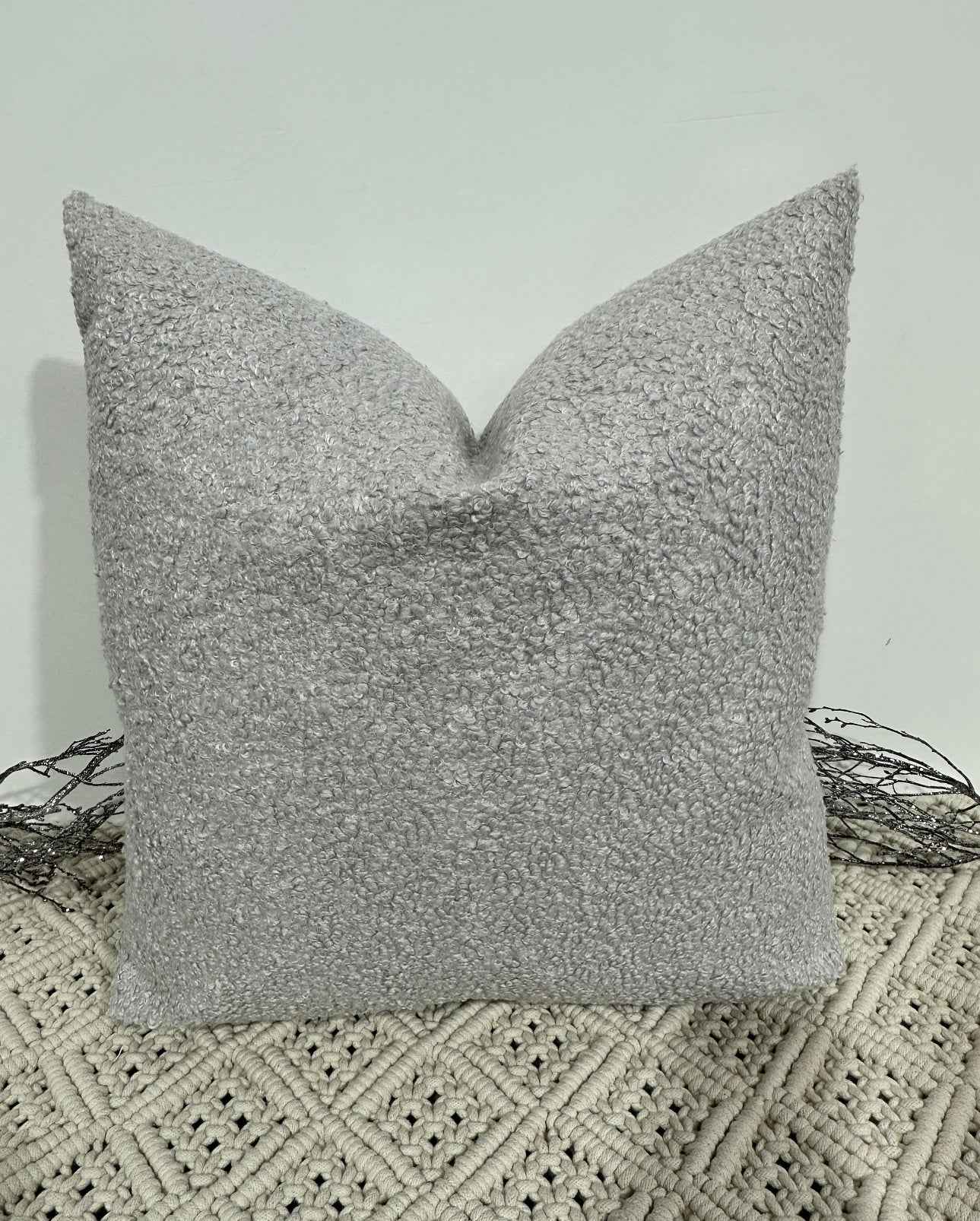 The Couture Cushion - The Luxury Grey Boucle - Style No. 136
