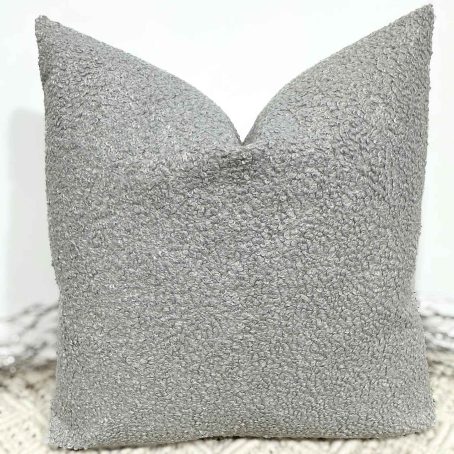 The Couture Cushion - The Luxury Grey Boucle - Style No. 136