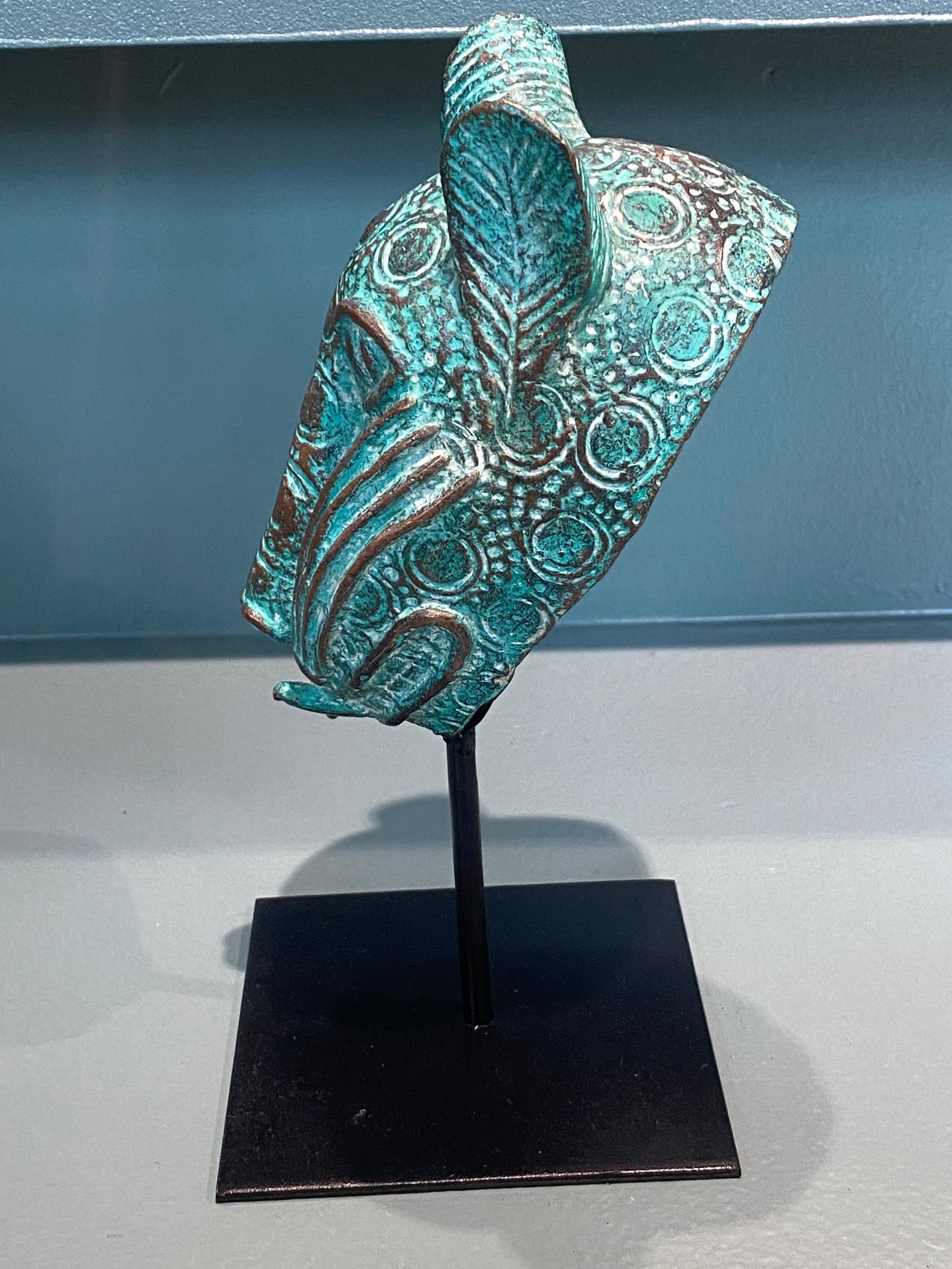 Benin Leopard sculpture - Bronze (7.02)