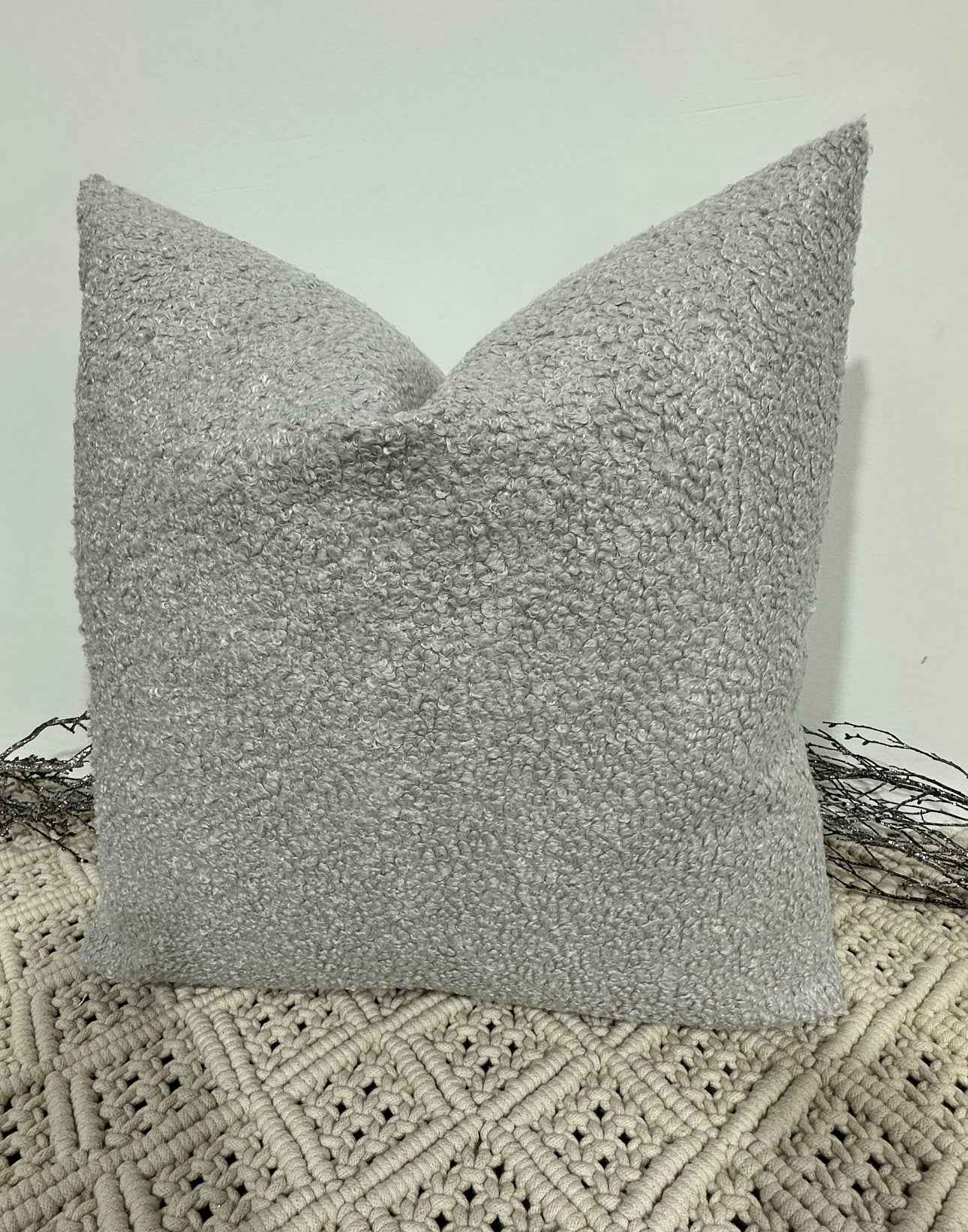 The Couture Cushion - The Luxury Grey Boucle - Style No. 136