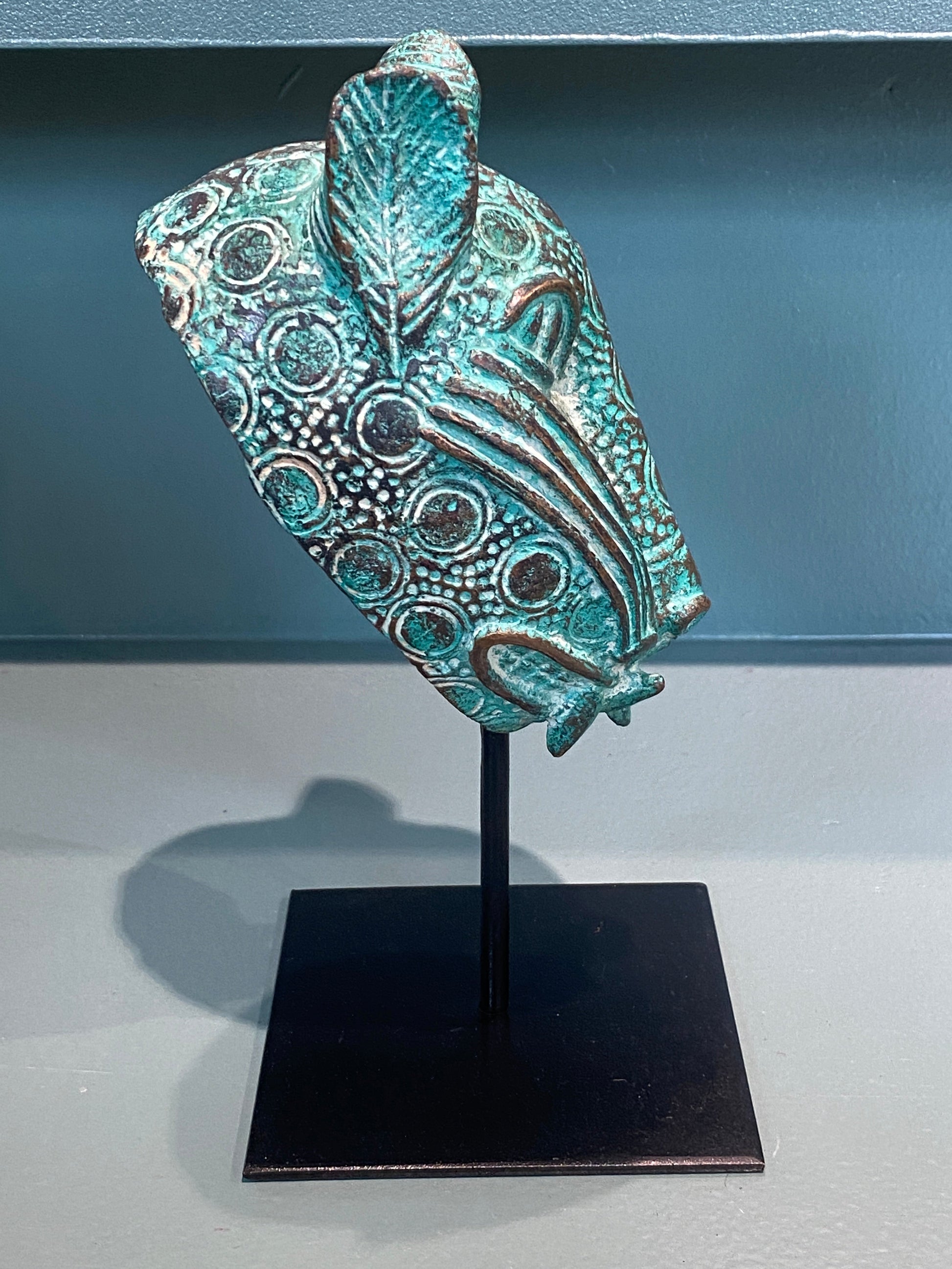 Benin Leopard sculpture - Bronze (7.02)