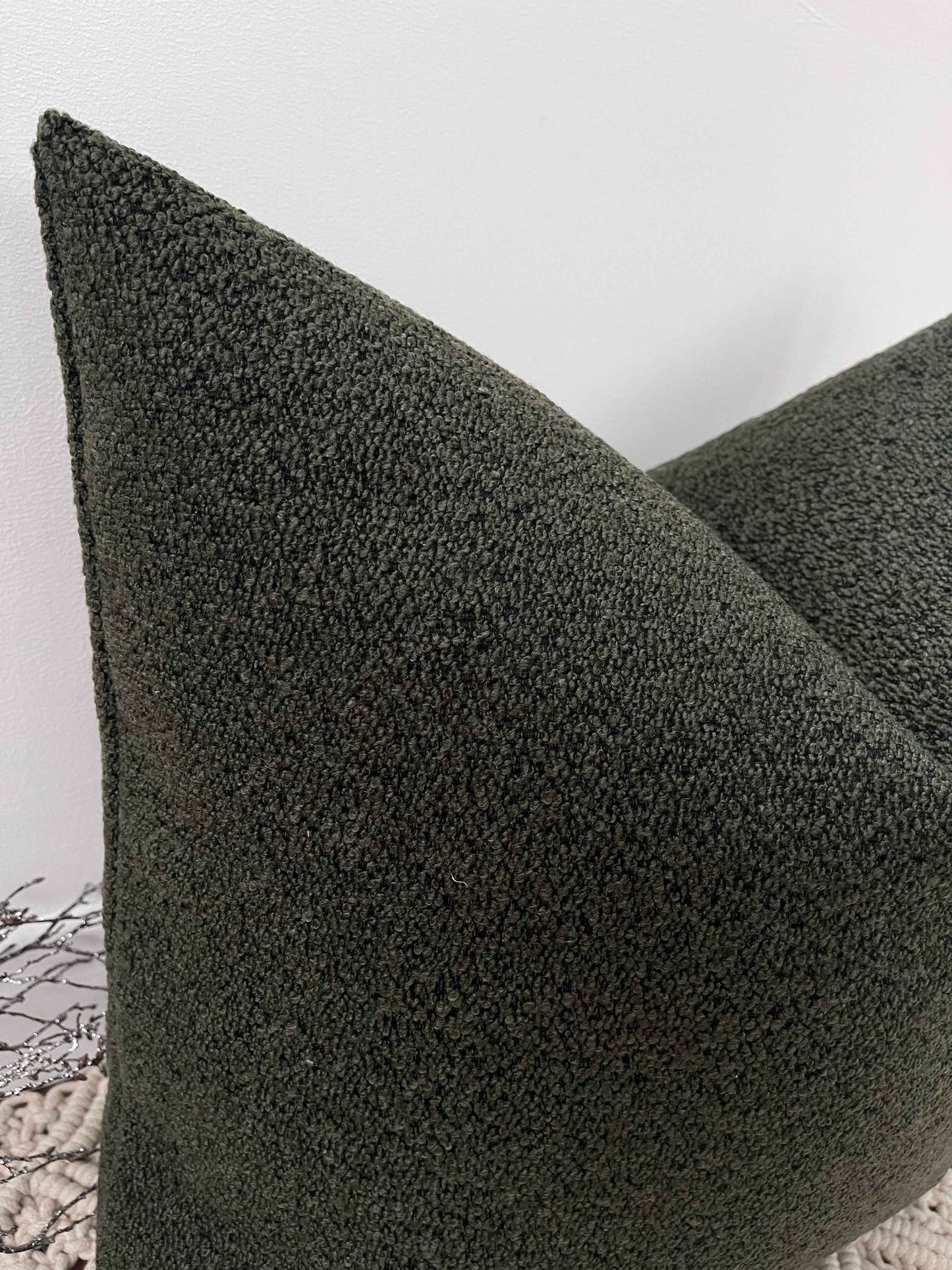 The Couture Cushion - The Luxury Green Boucle - Style No. 128
