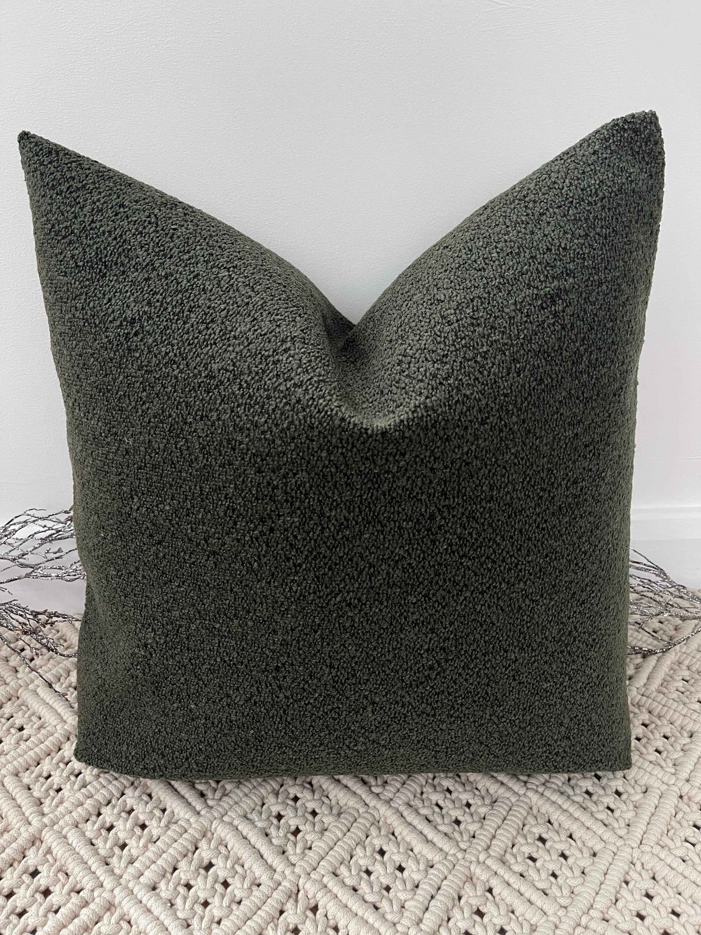 The Couture Cushion - The Luxury Green Boucle - Style No. 128