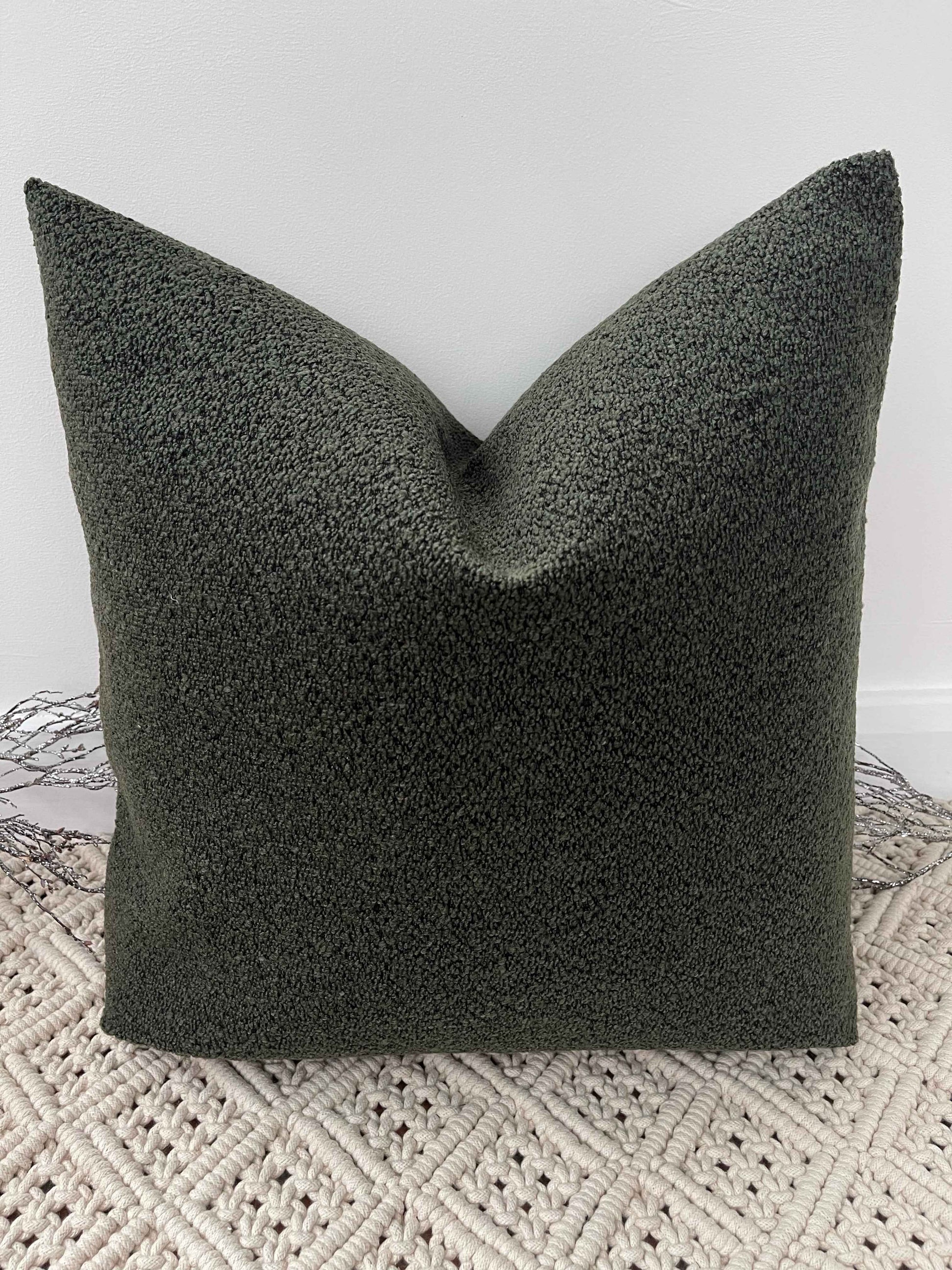 The Couture Cushion - The Luxury Green Boucle - Style No. 128