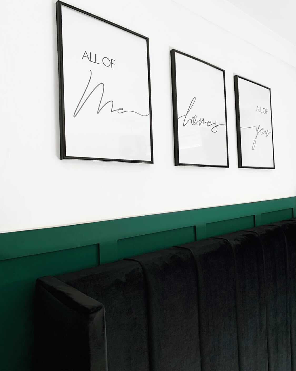 All Of Me Loves All Of You Set Of 3 Bedroom Wall Decor Prints