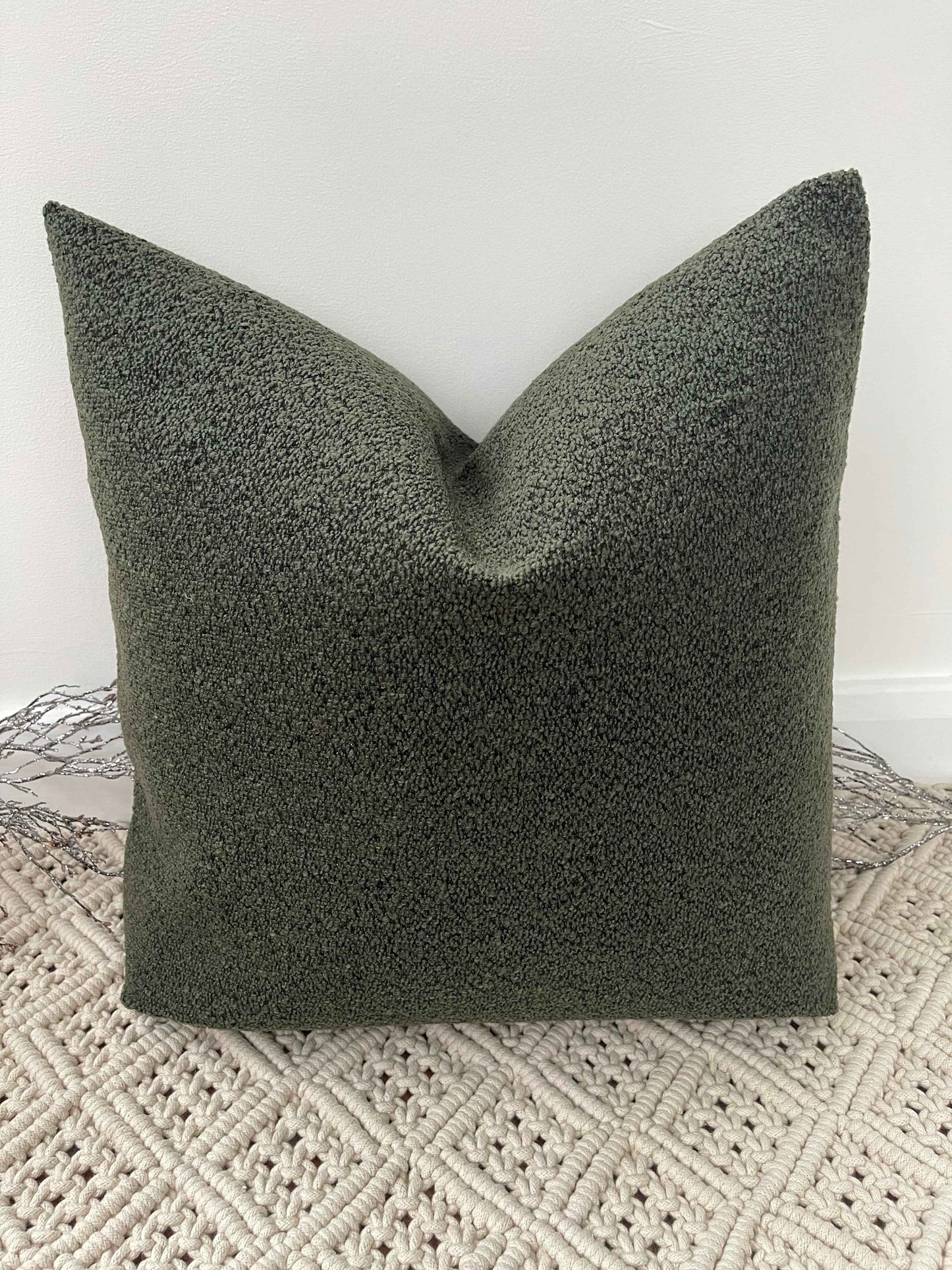 The Couture Cushion - The Luxury Green Boucle - Style No. 128