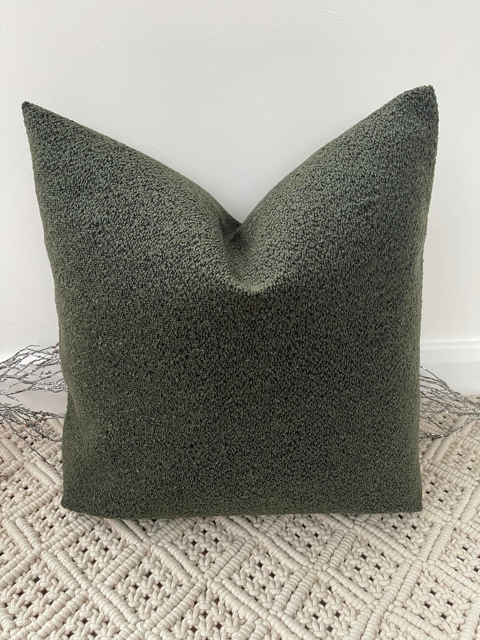 The Couture Cushion - The Luxury Green Boucle - Style No. 128