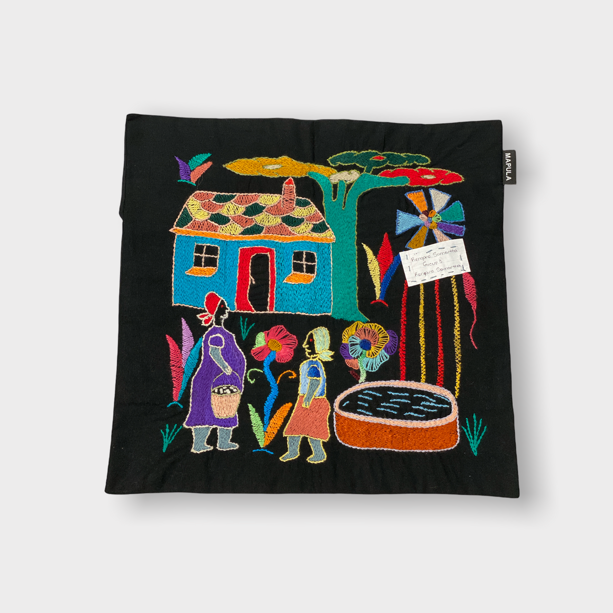 Mapula embroidered cushion 40x40 - South Africa