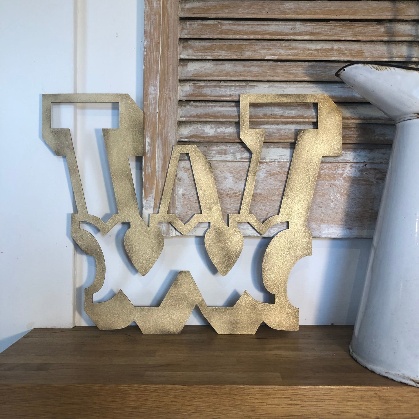 A-Z Rustic 5" or 12" Gold Metal Carnival Letters.