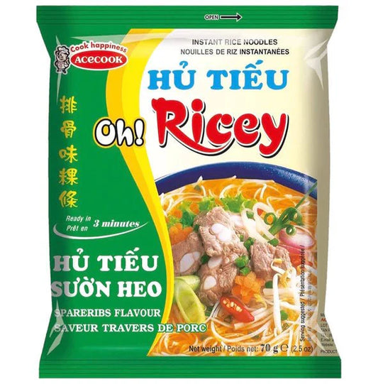 ACECOOK OH! RICEY Instant Rice Noodles Spareribs Flavour 70g