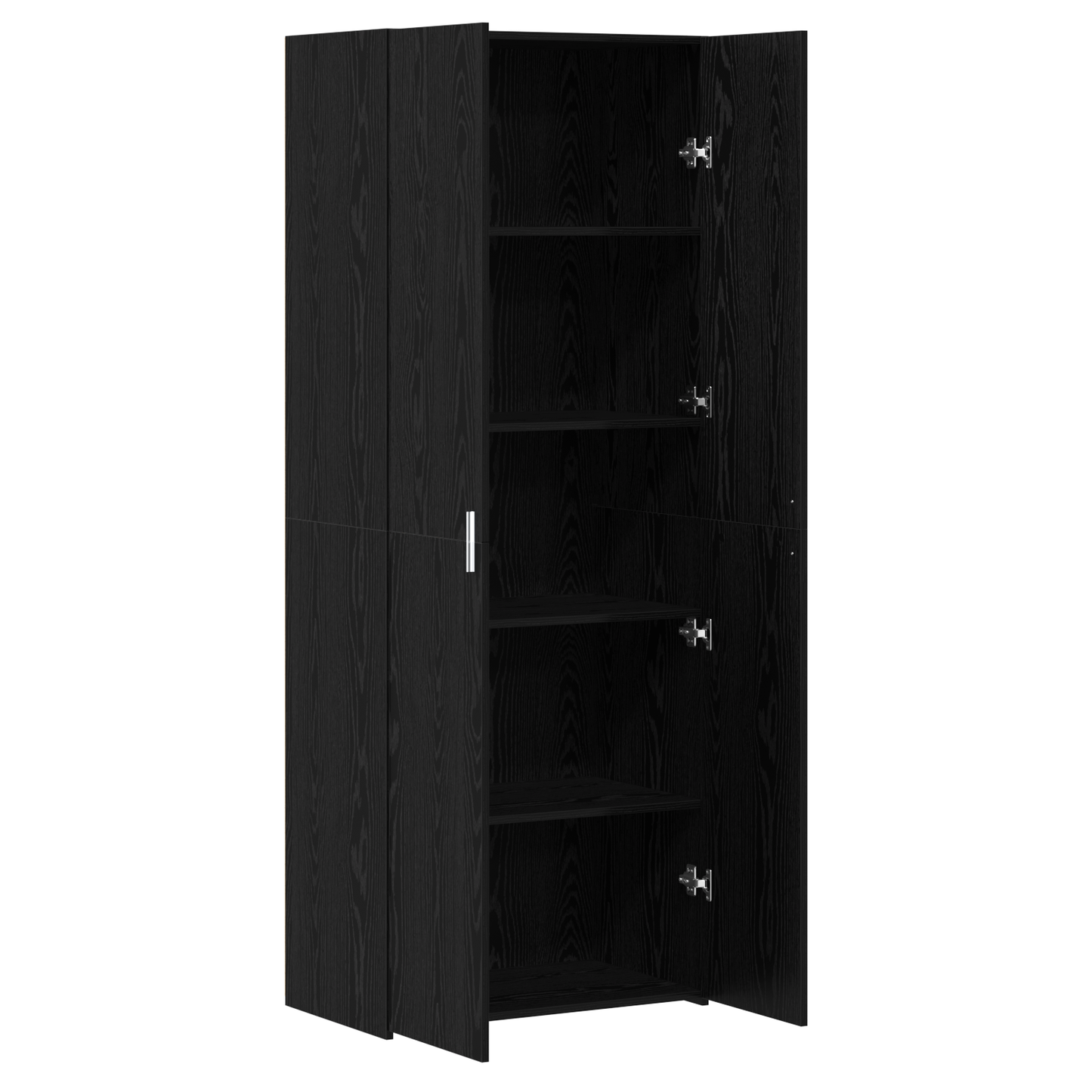 Highboard Black Oak 70x42.5x185 cm Engineered Wood