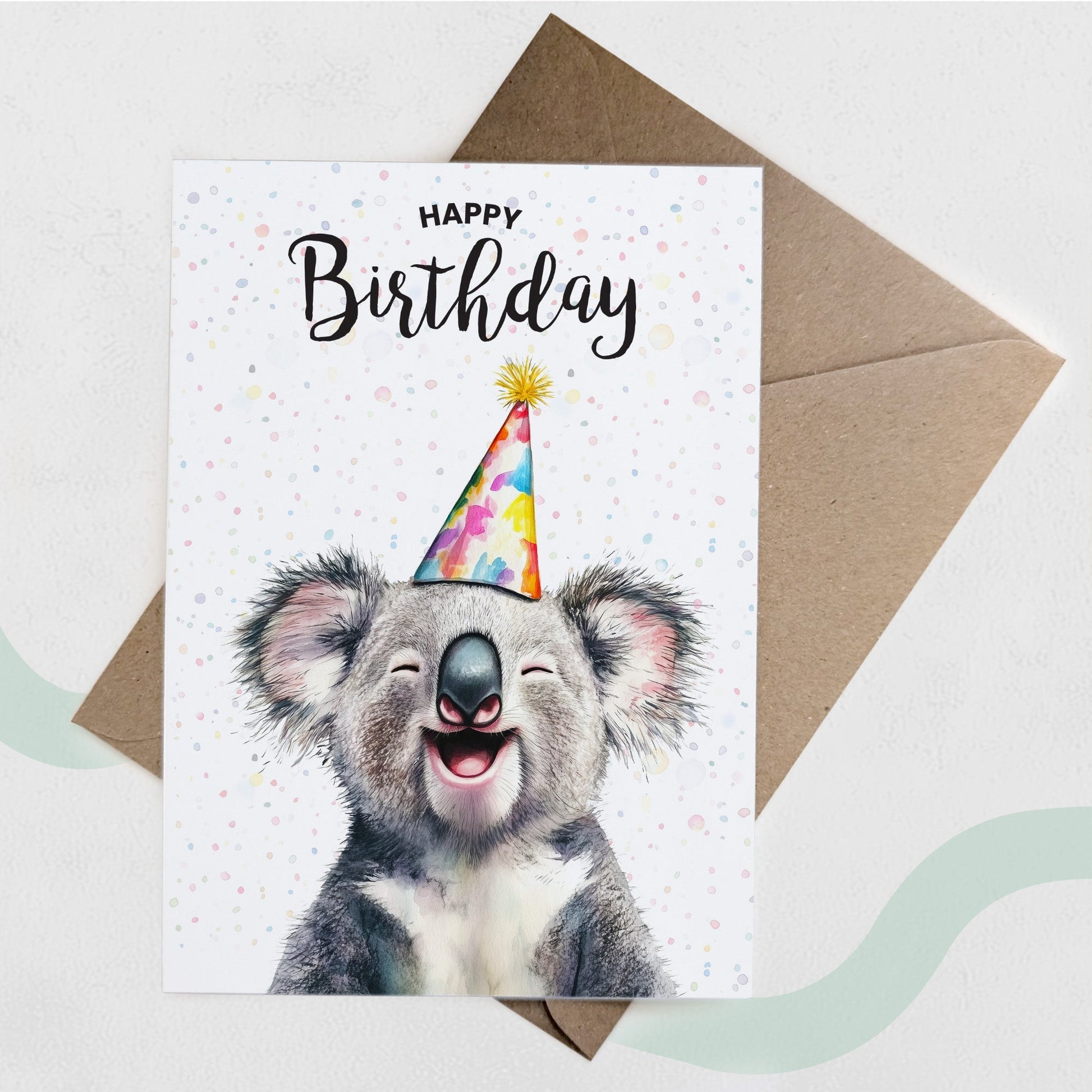 Birthday Card For Him or Her Of A Koala Illustration For Him or Her Birthday Gift