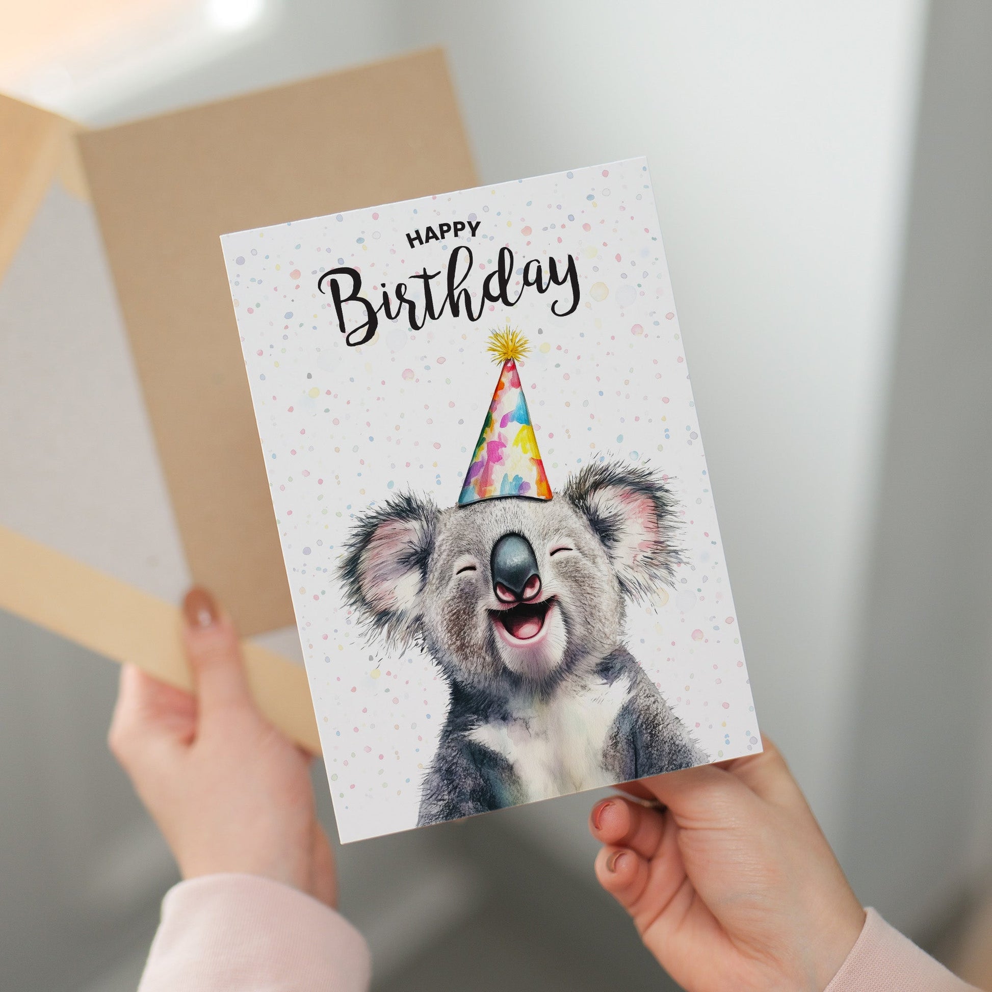 Birthday Card For Him or Her Of A Koala Illustration For Him or Her Birthday Gift