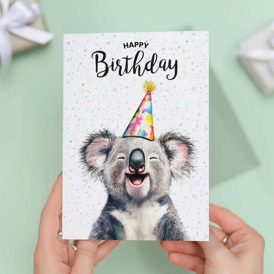Birthday Card For Him or Her Of A Koala Illustration For Him or Her Birthday Gift