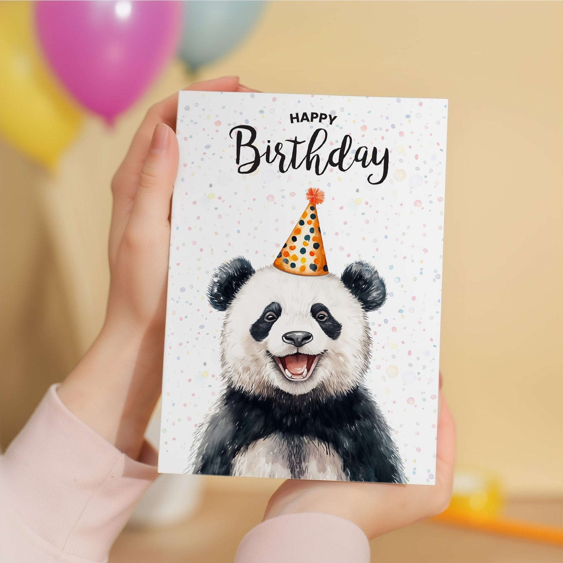 Birthday Card For Him or Her Of A Panda Illustration For Him or Her Birthday Gift