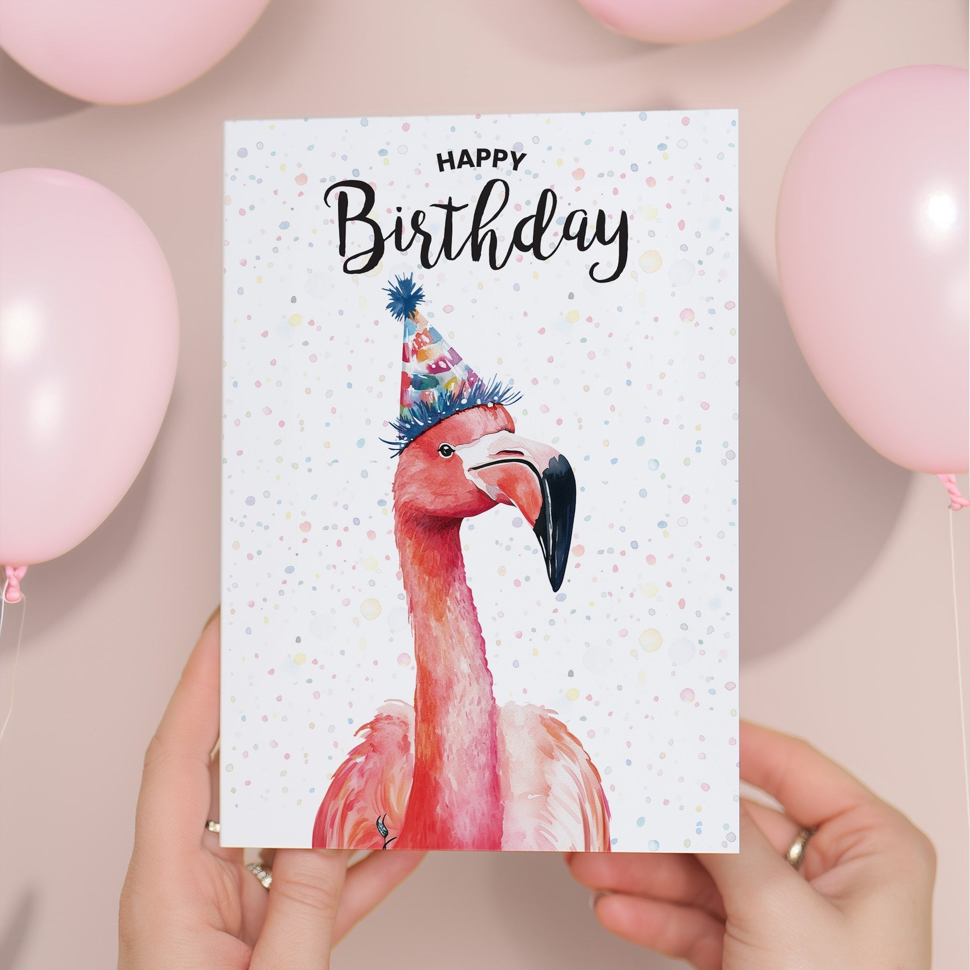 Birthday Card For Him or Her Of A Flamingo Illustration For Him or Her Birthday Gift