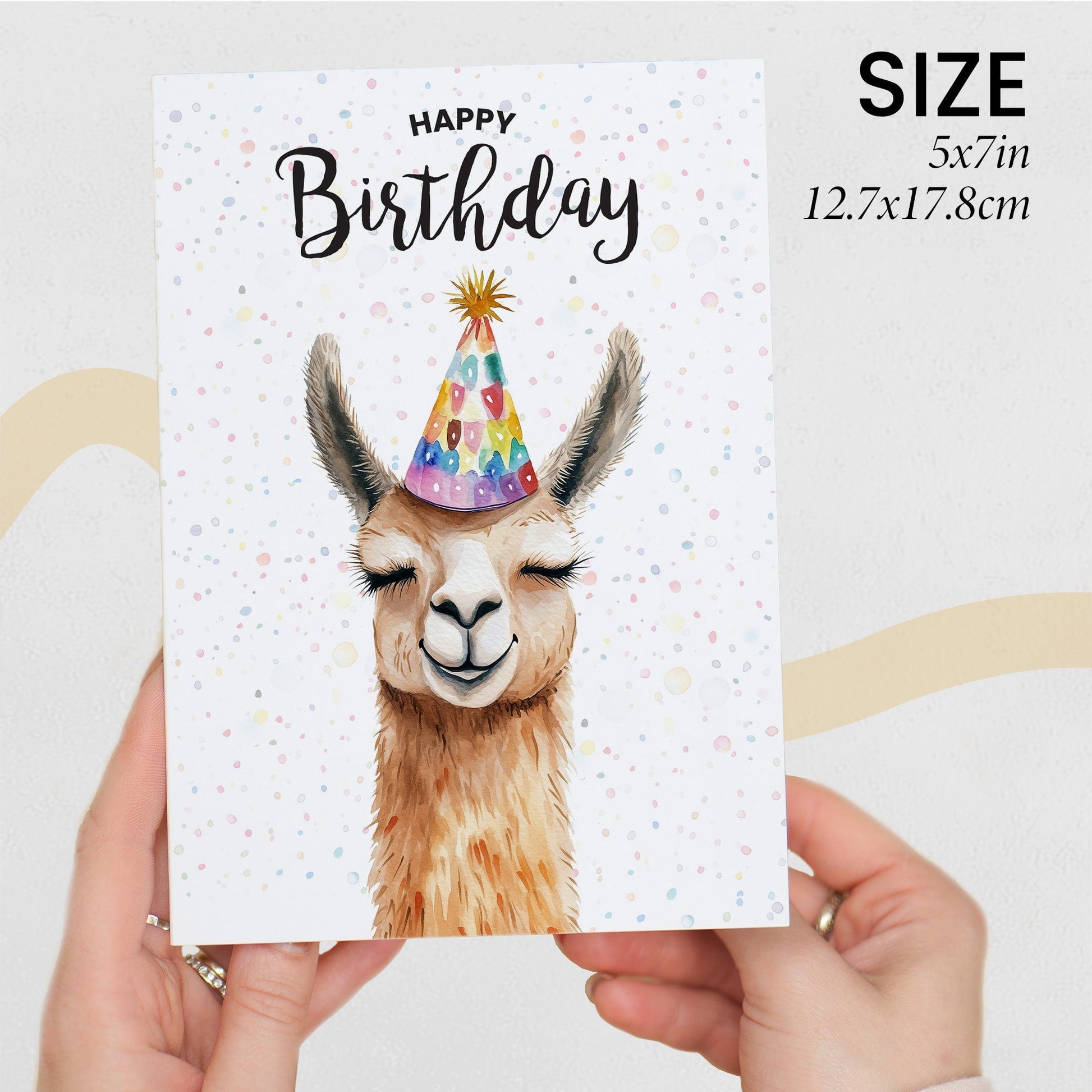 Birthday Card For Him or Her Of A Llama Illustration For Him or Her Birthday Gift